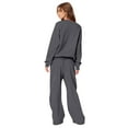 thumbnail image 4 of Bow Hoodie Set Bow Sweatpants Set Bow Sweatsuit Women's 2 Piece Outfits Bow Trim Print Hoodie Sweatsuit Sets Oversized Sweatshirt Wide Leg Sweatpants With Pockets, Light Gray L, 4 of 5