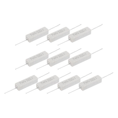 Uxcell 0.22 Ohm Ceramic Cement Resistor 7W Power Wirewound Horizontal Cement Resistor Kit Tolerance 5% for Audio Equipment Power Adapters Circuit Board(Pack of 10)