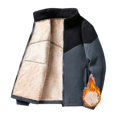 thumbnail image 5 of ZCFZJW Men's Polar Fleece Sherpa Lined Jacket Color Block Print Long Seeve Thick Warm Full Zip Up Jacket Soft Outwear Winter Coat with Zipper Pocket Gray XXL, 5 of 5