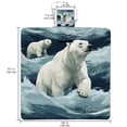 thumbnail image 2 of Polar Bear Canvas Picnic Mat - Foldable Outdoor Blanket for Camping and Beach - Extra Large Size 78"x59" Portable and Easy to Clean - Travel Picnic Rug with Carry Strap and Storage Bag, 2 of 6