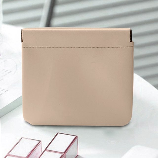 Bolsa Mini neceser de cosméticos, neceser de maquillaje de cuero para almacenamiento diario de viaje (caqui) Ehuebsd Para Estrenar