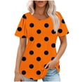 thumbnail image 1 of Tops Cortos para las Mujeres Cuello Redondo Suelto Impreso de Manga Corta, Tops Sueltos para las Mujeres, 1 of 5
