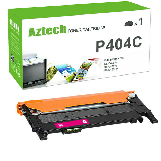 AAZTECH 1-Pack Compatible Toner for Samsung CLT 404S CLT-M404S Xpress C480FW C430W SL-C430W SL-C480FW SL-C480FN Ink (Magenta) -