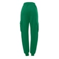thumbnail image 4 of Women's Casual Solid Pocket Pants High Waist Elastic Band Sweater Pants Drawstring Cargo Pants, 4 of 4