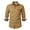 Khaki, variant on Lovskoo 2024 Long Sleeve Shirts for Men Button Down Casual Trendy Patchwork Plaid Turn-Down Collar Shirt Blouse Beige XL