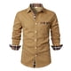 thumbnail image 1 of Blusa y camisa de manga larga con cuello vuelto para hombre, informal, de retazos a cuadros, con botones y cuello vuelto, blusa de manga larga para hombre, 1 of 5