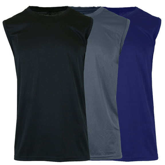 Men's Moisture-Wicking Activewear Performance Muscle Tee (3-Pack)