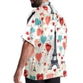 thumbnail image 3 of Eiffel Tower Valentine's Day Men's Casual Short Sleeve Button Down Shirts - Printed Summer Beach Tops for Men and Women, 3 of 6