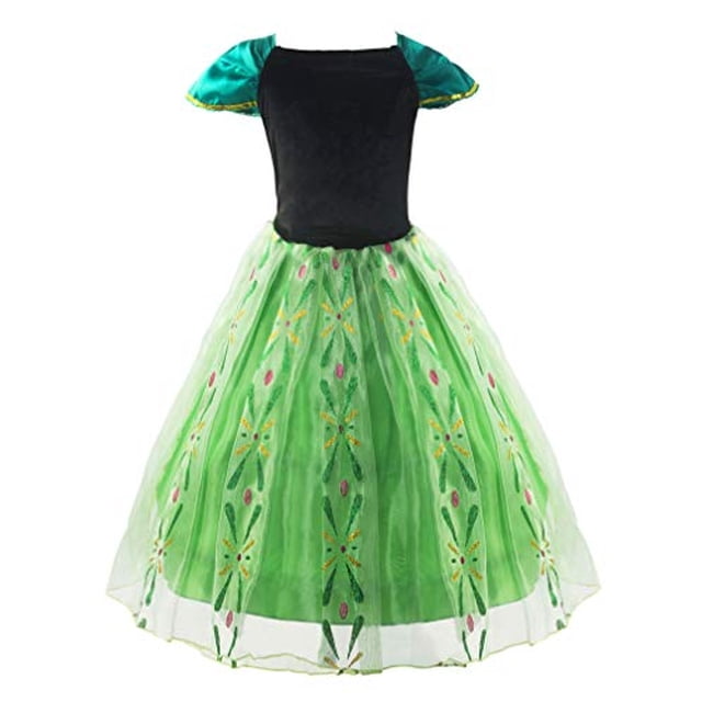 Padete Vestido de Fiesta Princesa Nieve Verde Niña (7 Años, Verde con Accesorios) Padete Padete