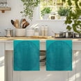 thumbnail image 4 of Teal Boho Kitchen Towels Set of 1, Farmhouse Abstract Geometric Aesthetic Art Absorbent Dish Towels for Kitchen, Microfiber Hand Towel, Quick Drying Tea Towel for Cleaning Decorative Dishcloths, 4 of 7