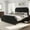 Black, variant on Eastvita Queen Size Velvet Upholstered Platform Bed Frame - 50.2" Tufted Headboard & Footboard, Nailhead Trim, Beige