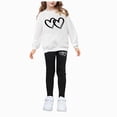 thumbnail image 4 of TOWED22 Toddler Baby Girl Fall Winter Outfit Girl Long Sleeve Pullover Sweatshirts Jumper Pants Clothes Set,White,7-8 Y, 4 of 4