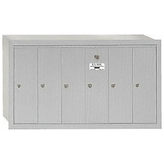Salsbury Industries Vertical Mailbox,6 Doors,Alum 3506ARU