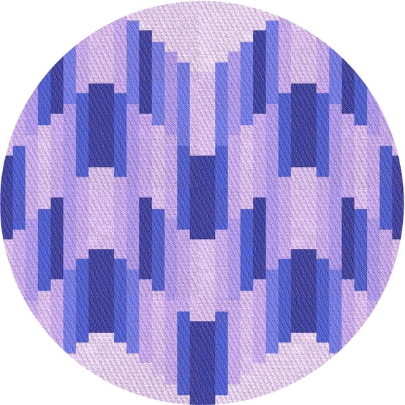Ahgly Company Machine Washable Indoor Round Transitional Mauve Purple Area Rugs, 6' Round