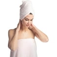 thumbnail image 2 of Fishers Finery Women's Terry Headwrap; Hair Towel, Terry from Viscose (Pink - 3 PACK), 2 of 5
