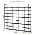 thumbnail image 4 of Moclever 8 Tiers 4 Rows Shoe Rack Organizer, Free Standing Metal Shoe Storage Shelf 56 Pairs of Shoe Tower Unit with 2 Hooks for Entryway Closet Bedroom, Black, 4 of 11