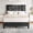 Gray, variant on Senfot Twin Size MDF + Iron + Fabric Diagonal Grid Soft Mattress, Comfortable Upholstered Bed Frame in Gray, No Box Spring Needed, Space-Saving Design