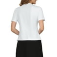 thumbnail image 3 of INSPIRE CHIC Women's Basic Tee Shirt Short Sleeve Crew Neck Stretchy Summer Casual Beaded Top M White, 3 of 5