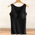 thumbnail image 2 of Black Tank Tops for Women V Neck Bodysuit with In Bra Cups for Support, 2 of 6