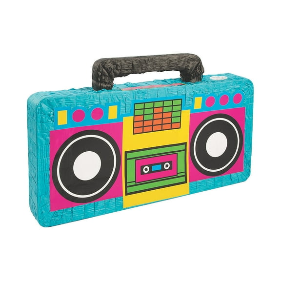 Fun Express Boom Box Multi-color Asymmetrical Birthday Pinata, 13.3" x 4.3"