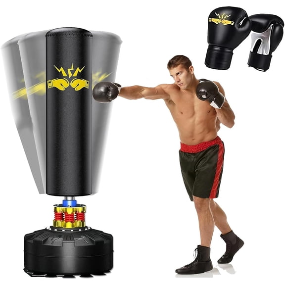 Freestanding Punching Bag for Adults,70'' Boxing Bag with Stand Kicking Bag Heavy Bag with Boxing Gloves,Suitable for Boxing and Kickboxing for Home Office Gym,Gift for Boys and Girls