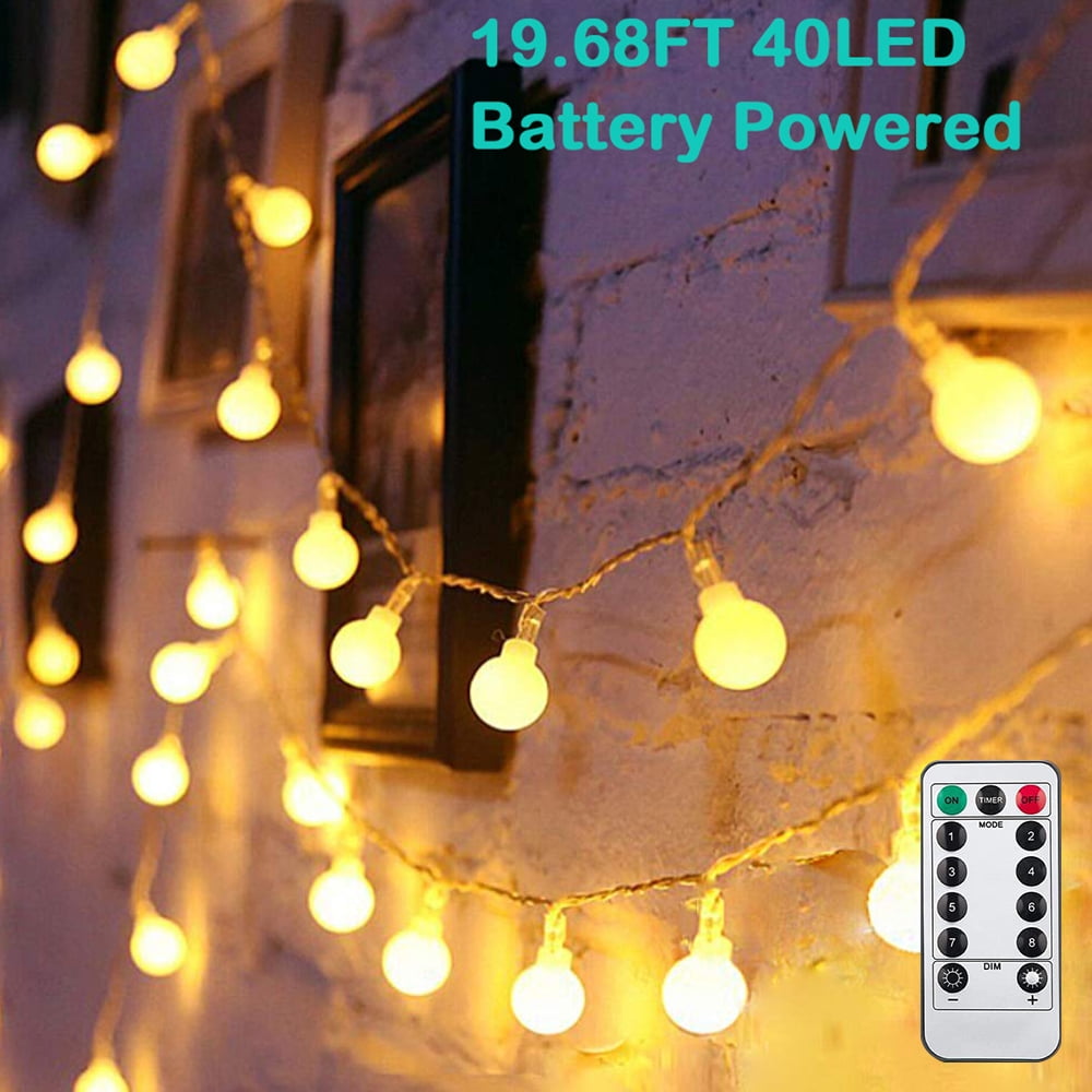 Globe Christmas String Lights Indoor, 19.68FT Room Decor Fairy Lights