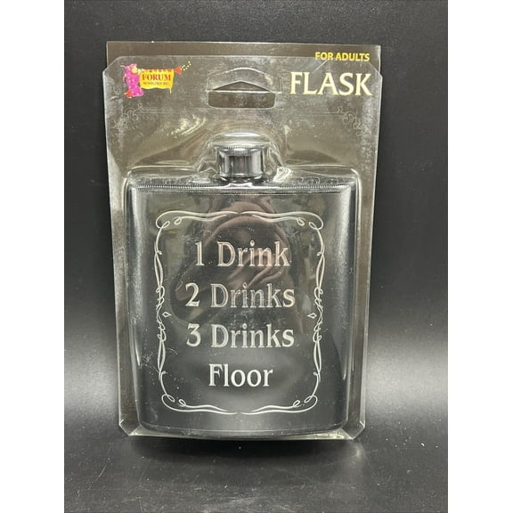 1 Drink, 2 Drinks, 3 Drinks Floor Black Flask Adults Party Supply Forum