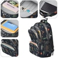 thumbnail image 4 of Bigfoot and Campfire Black Pattern Backpack for School, Cute School Bag with Adjustable Shoulder Straps and Padded Back, 16.9"x12.6"x5.9", 4 of 5