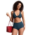 thumbnail image 3 of CRZ YOGA Boyshort Bikini Bottoms for Women Bathing Suit Board Shorts Quick Dry Beach Trunks with Liner, 3 of 5