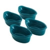 Rachael Ray Ceramics Oval Dipping Cups, 4-Piece, Teal