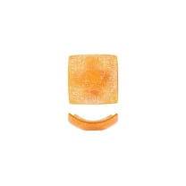 Turgla Fusion Glass 5.75" x 5.75" x h:2" 7 oz. Square Orange Glass Bowl (Set of 4)