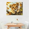 thumbnail image 2 of JRXY Lovely Animals Canvas Wall Art Cute Tiger Monkey Lion Giraffe Pictures Kids Children Birthday Party Gift Decorative Room 16x12in, 2 of 6