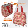 thumbnail image 3 of Pioneer Flower Floral Print Pattern Insulated Lunch Bag for Women & Adults,Large Portable Soft Cooler Lunch Bag,Thermal Food Storage Tote with Pearl Cotton,8.66L,8.75x5.75x9.5 Inch, 3 of 6