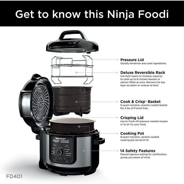 Ninja Foodi 8-Qt Deluxe - Induction compatible pressure - Walmart