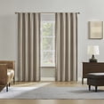 thumbnail image 5 of Sun Zero Medina 2-pack Woven Damask 100% Blackout Rod Pocket Curtain Panel Pair, Oatmeal, 50"W x 84"L (2 Panels), 5 of 8