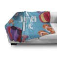 thumbnail image 3 of Pool Party Soft Flannel Fleece Throw Blanket, Its Summer Time Lettering with Beach Fun Sunglasses Starfish Balls Flip Flops, Cozy Plush for Indoor and Outdoor Use, 50" x 70", Multicolor, by Ambesonne, 3 of 6
