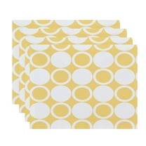 Simply Daisy, 18 x 14 inch, Small Modcircles, Geometric Print Placemat (Set of 4), Yellow