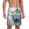thumbnail image 2 of Fotbe Travel Around The World Pajama Shorts for Men, Men's Pajama Bottoms, Sleepwear,Short Pajama Pants-XX-Large, 2 of 9