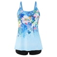 thumbnail image 3 of Generic Women Plus Size Swim Suits Printing Modest Ruched Swimsuits Two Piece Tankini Tops with Shorts Swimwear, 3 of 4