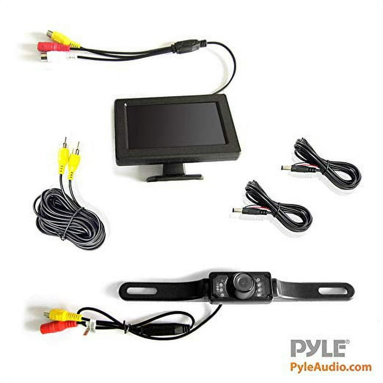  Pyle Wireless Backup Car Camera Rearview Monitor System -  Parking & Reverse Safety Distance Scale Lines, Waterproof & Night Vision  Cam, 3.5 LCD Screen Video Color Display for Vehicles - (PLCM34WIR) 