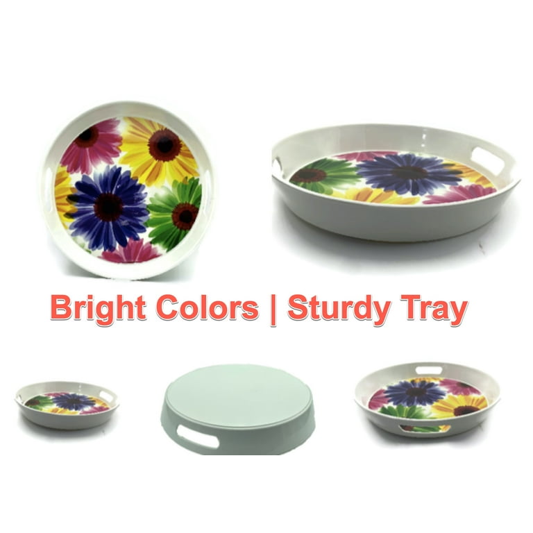 Melamine Circular Serving Tray for Drinks Fresh Fruits Ice cream