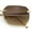 Gold - Brown, variant on Luxury Gangster Bevel Rectangle Rimless Jaguar Hinge Showy Sunglasses Gold - Clear