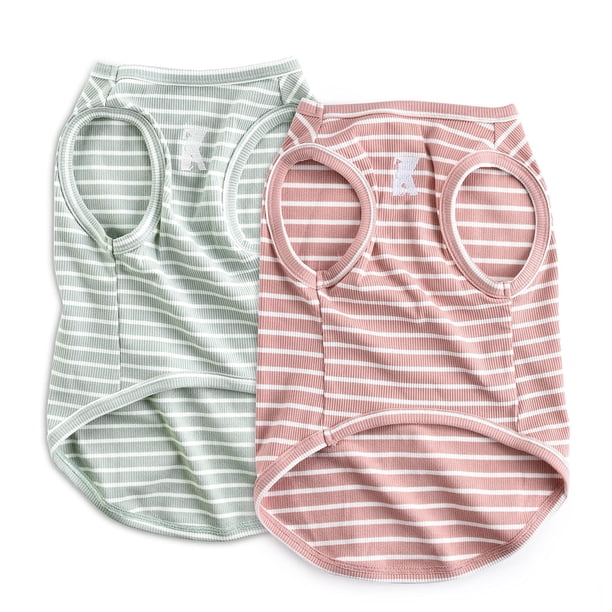 Koneseve Chaleco Para Perro, Camisetas Ligeras Y Elásticas Para Perros, Chalecos A Rayas, Suaves, Frescos, Sin Mangas, Ropa Transpirable Para Cachorros, Gatos, Perros Pequeños, Medianos Y Grandes, Paq