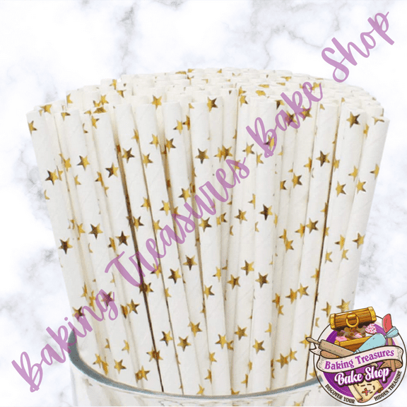 GOLD STARS Paper Straws*