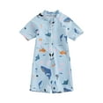 thumbnail image 2 of Cute Baby Boys Swimsuit 6M 12M 1Y 2Y 3Y 4Y Cartoon Shark Print Toddler Bathing Suit Kids Swimwear Short Sleeve Swimming Suit, 2 of 9
