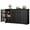Black, variant on Aiho 56" Kitchen Sideboard Buffet Cabinet, Farmhouse Coffee Bar Cabinet with 4 Doors & 11 Shelves, White