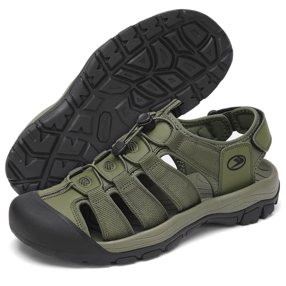 Rumpra Men’s Closed Toe Sport Sandals, Lightweight Outdoor Hiking Beach Shoes