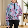 thumbnail image 7 of Chaqlin Starry Butterflies Zip Up Sweatshirt Comfy Casual with Pocket Lightweight Comfy Casual Athletic Sports Jacket Size 11-12, 7 of 7