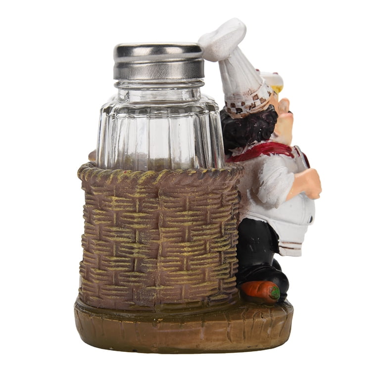 Portabottiglie di Pepe - Simpatico Cuoco Statua Sale & Pepe Portabottiglie Ornamenti Decorazioni per la casa Cucina Resina Artigianato(E14-15018-A