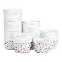 ACDANC 100pcs Polka Dot Paper Treat Cups Disposable Dessert Bowls for Sundae Cake Ice Cream